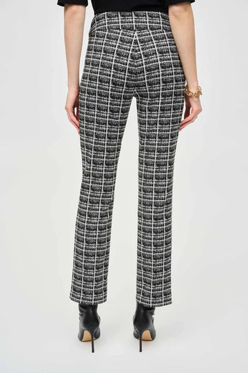 Joseph Ribkoff Jacquard Plaid Print Straight Pull On Pant 243130