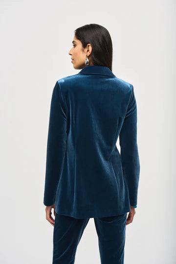 Joseph Ribkoff Nightfall Blue Notched Velvet Jacket 243286