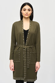 Joseph Ribkoff Studded Cover Up Iguana Green 234919F24