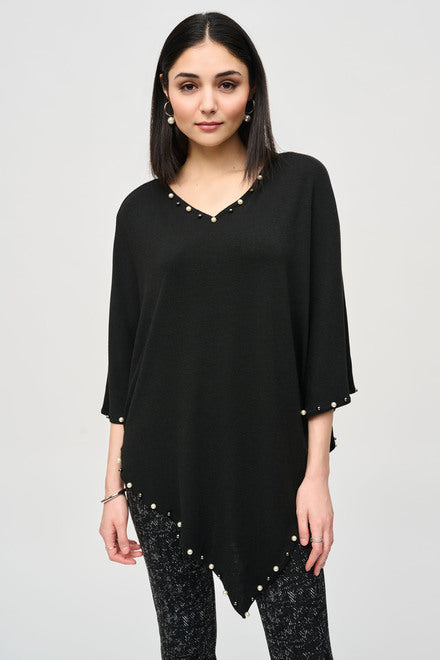 Joseph Ribkoff Poncho Sweater With Rivet Detail 243222