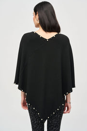 Joseph Ribkoff Poncho Sweater With Rivet Detail 243222