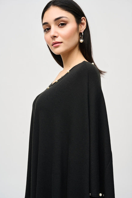 Joseph Ribkoff Poncho Sweater With Rivet Detail 243222