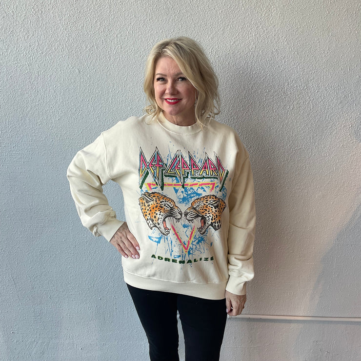 DAYDREAMER Stone Vintage Def Leoppard Sweatshirt