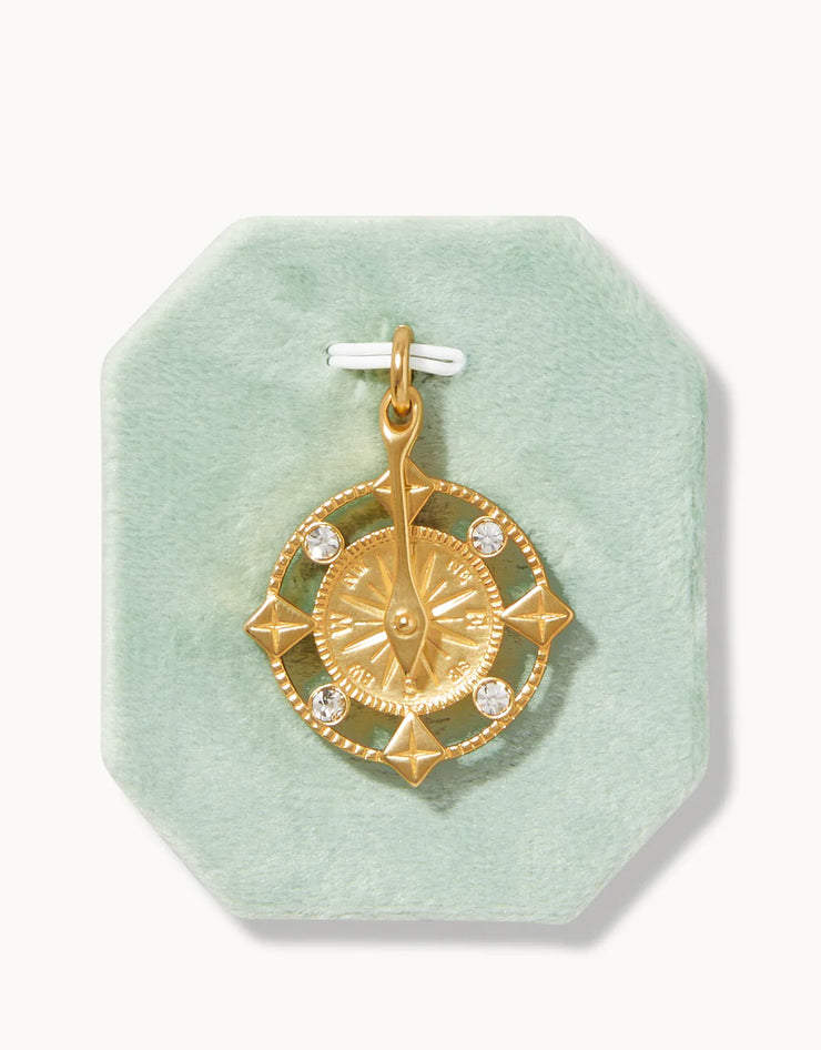 Spartina Explorer Compass Crystal Charm