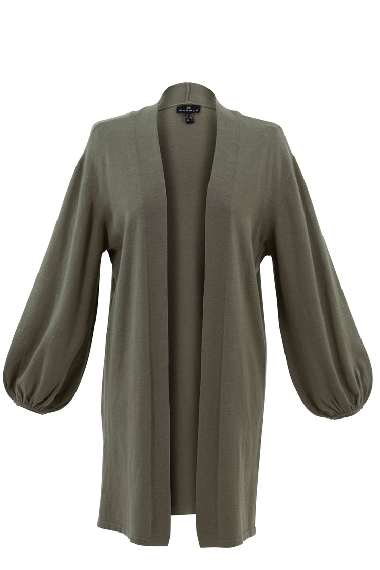 Marble 7313 Army Green Long Cardigan