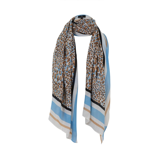 Marble 7225   Blue Leopard Scarf