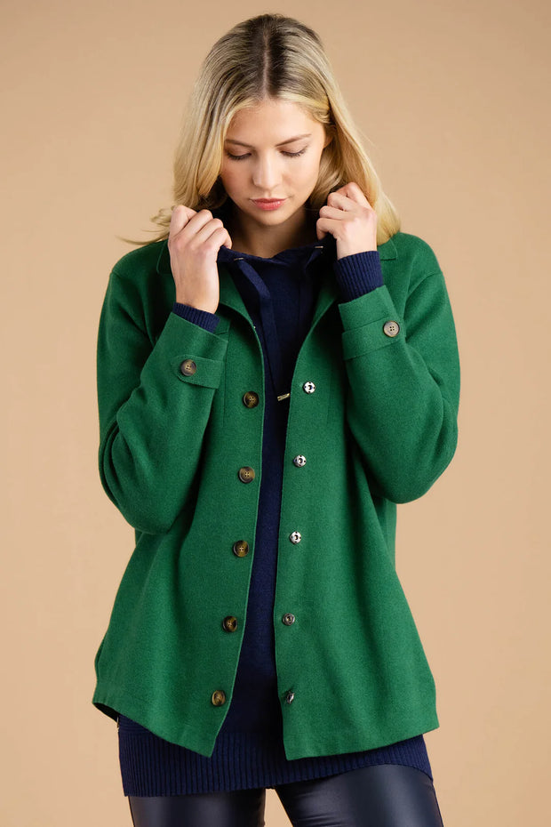 FC Marble 7194 Shamrock Collared Green Cardigan