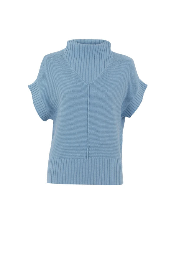 Marble 7205 Capri Blue Poncho Sweater