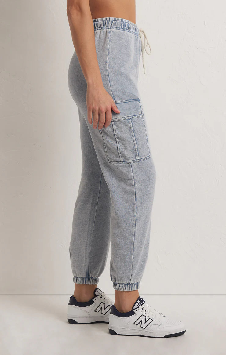 Z Supply Tempo Knit Denim Jogger Blue Indigo