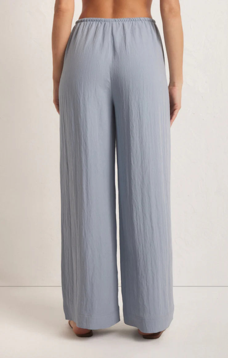 Z Supply Soleil Wide Leg Drawstring Pant Stormy Blue