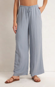 Z Supply Soleil Wide Leg Drawstring Pant Stormy Blue