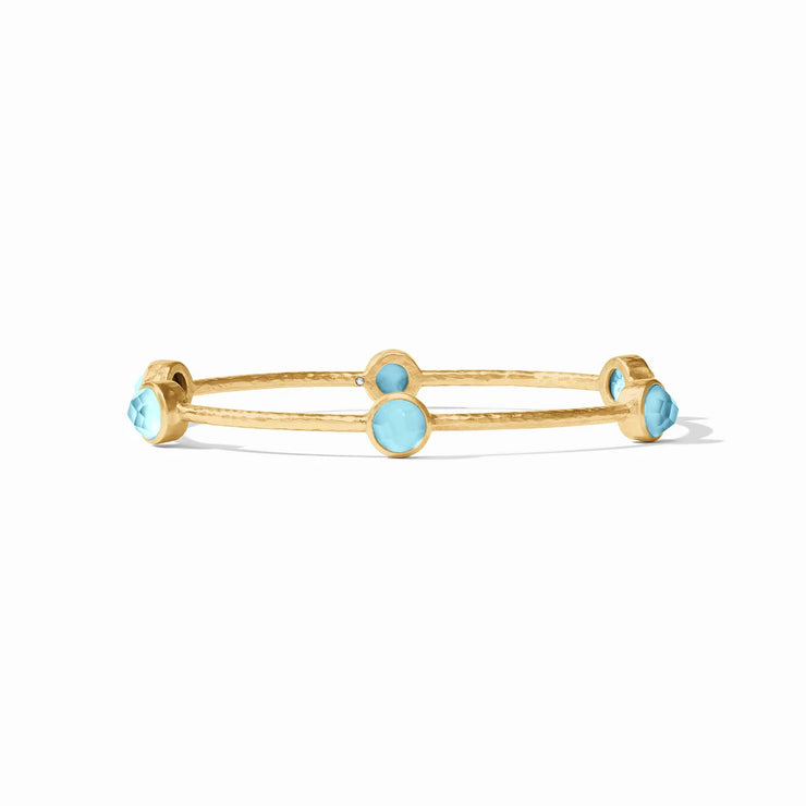 Julie Vos Milano Luxe Bangle Gold Iridescent Capri Blue