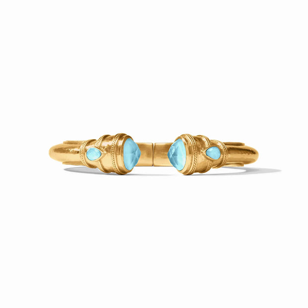 Julie Vos Cannes Demi Cuff Gold Iridescent Capri Blue