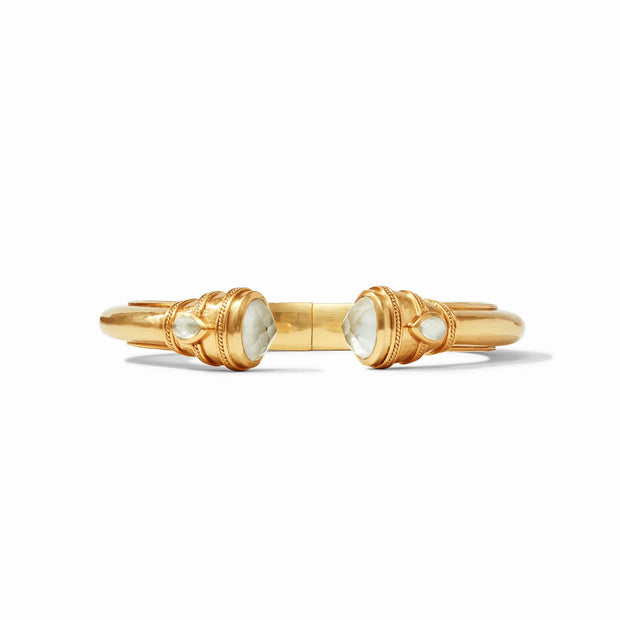 Julie Vos Cannes Demi Cuff Gold Iridescent Clear Crystal