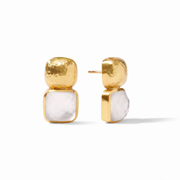 Julie Vos Catalina Earring Gold Iridescent Clear Crystal