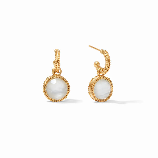 Julie Vos Fleur-de-Lis Hoop & Charm Earring Gold