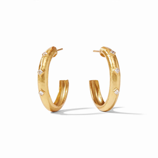 Julie Vos           Noel Stone Hoop Gold Cubic Zirconia Medium