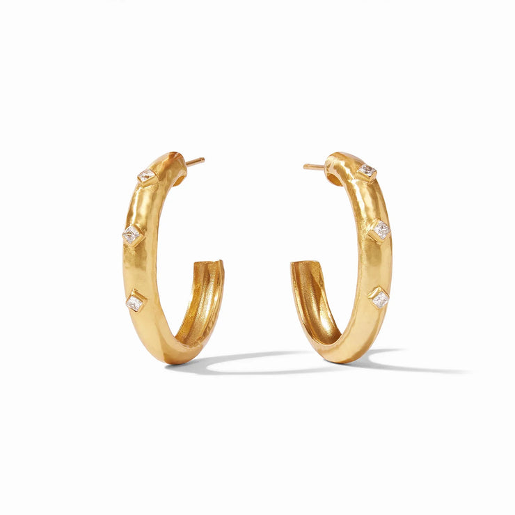 Julie Vos    Noel Stone Hoop Gold Cubic Zirconia Medium