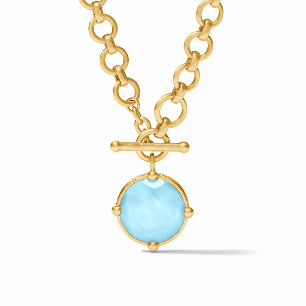 Julie Vos Honeybee Demi Necklace Gold Iridescent Capri Blue