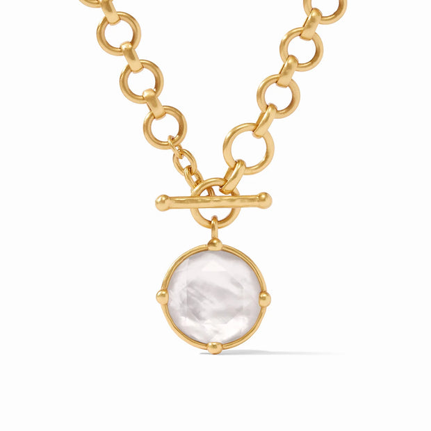 Julie Vos Honeybee Demi Necklace Gold Iridescent Clear Crystal