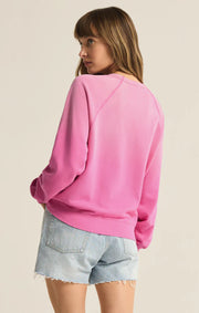 Z Supply Washed Ashore Heartbreaker Pink Sweatshirt