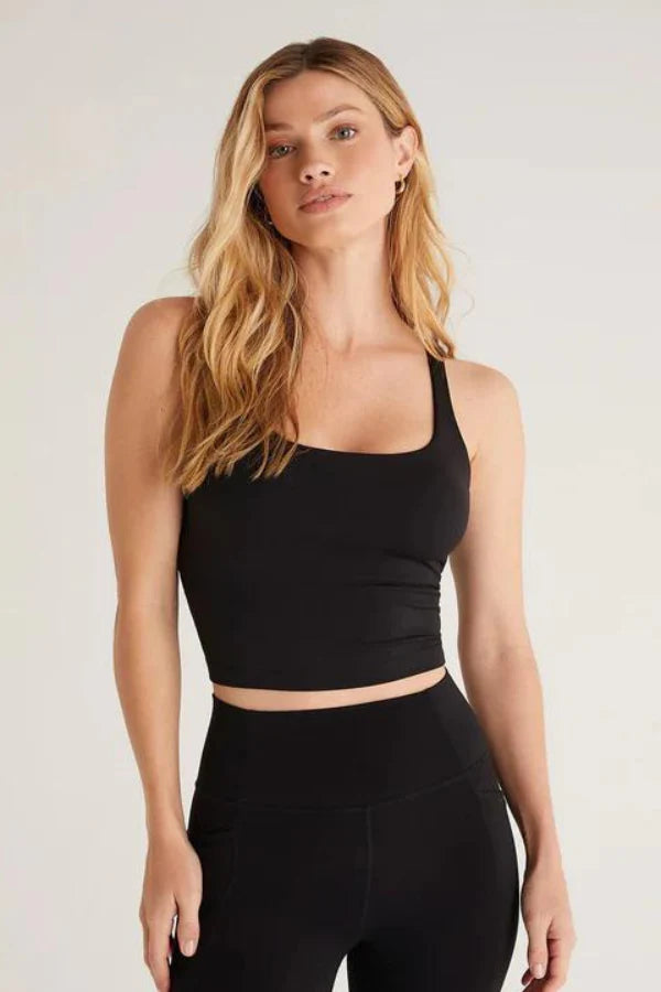 Motivate Crop Tank Black