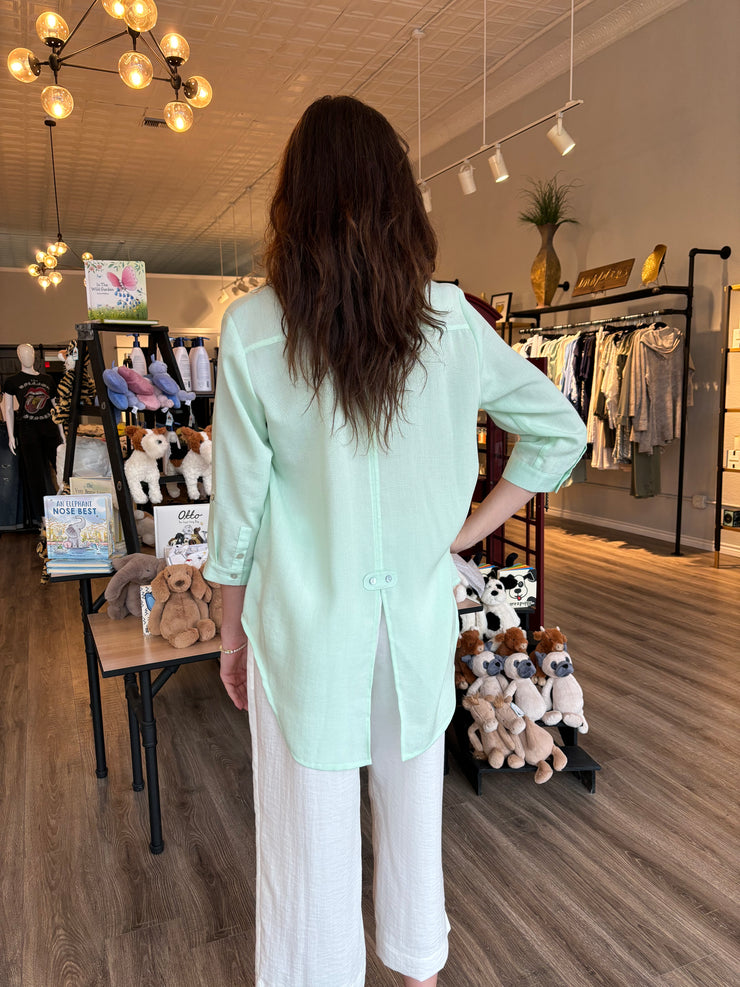 Tuxedo Tail Blouse Honeydew