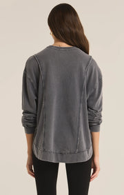 Z Supply Replay Sweatshirt Black Sand