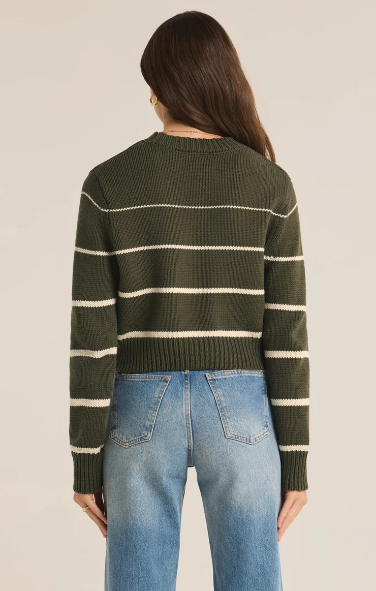 Z Supply Milan Stripe Sweater Green