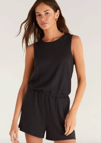 Z Supply Kai Rib Romper Black