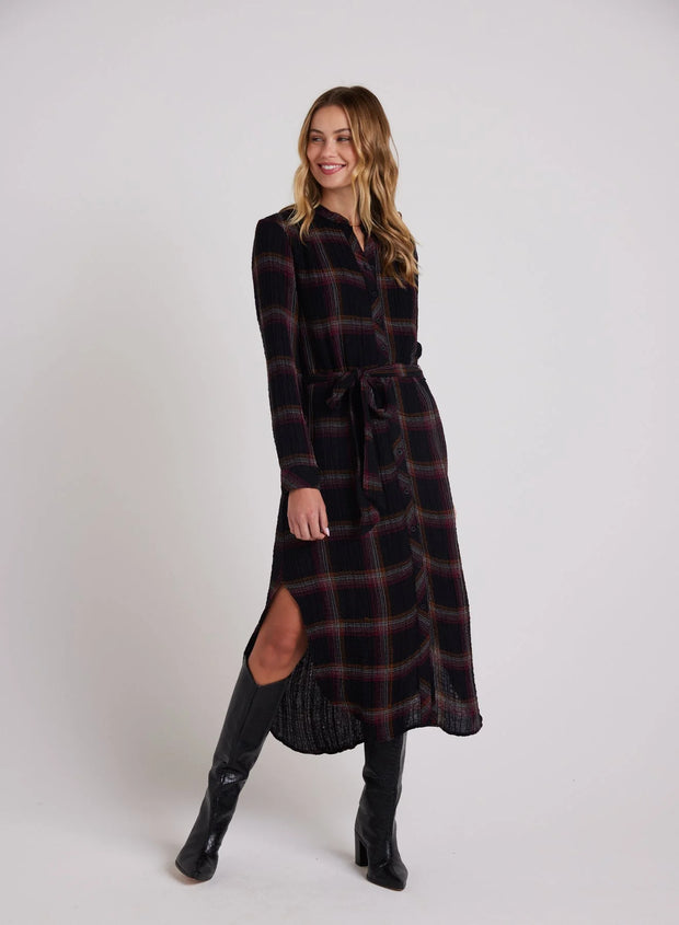 Bella Dahl Autumn Sunset Plaid Maxi Dress