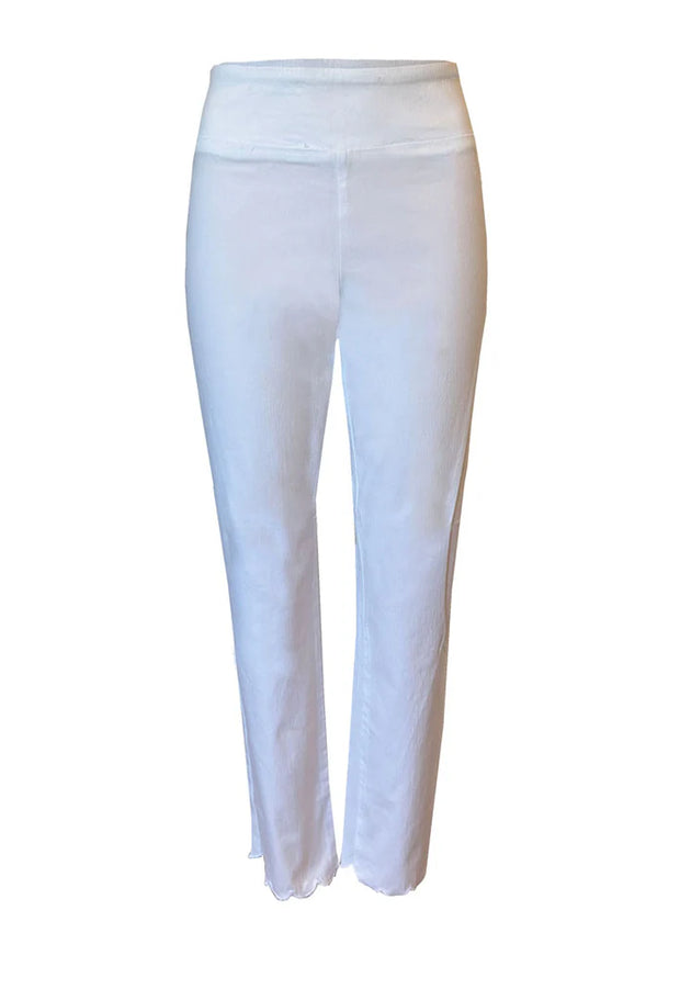 Ethyl Scalloped Ankle Pant White