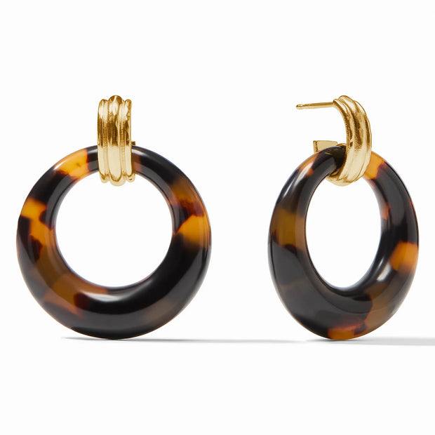 Julie Vos Madison Doorknocker Earring Gold & Acrylic