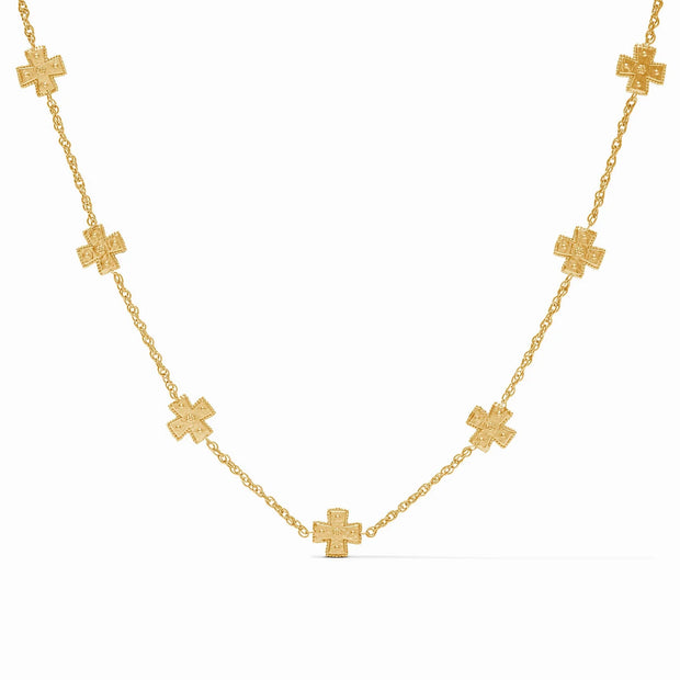 Julie Vos Malta Canterbury Delicate Station Necklace Gold