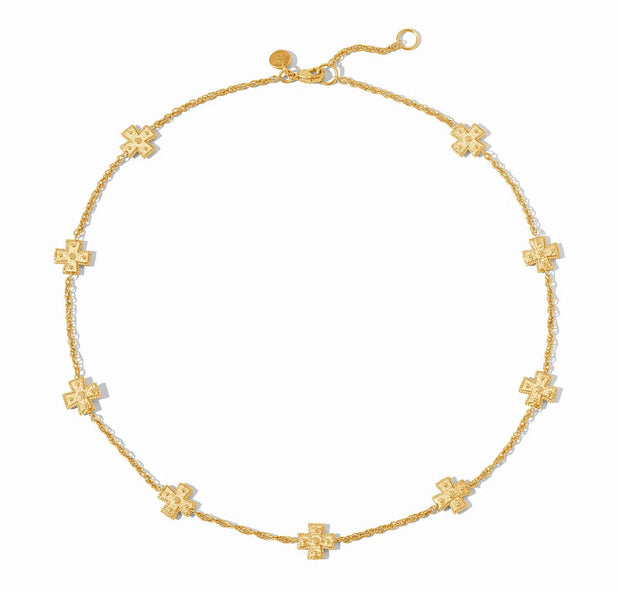 Julie Vos Malta Canterbury Delicate Station Necklace Gold