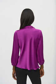 Joseph Ribkoff Purple Bow-tie Blouse 244077