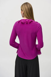 Joseph Ribkoff Purple Ruffle Blouse 244096