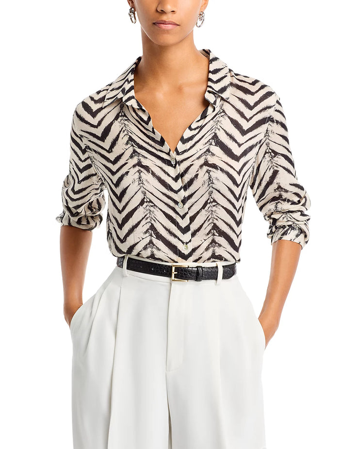 Bella Dahl Button Down Batik Chevron Print