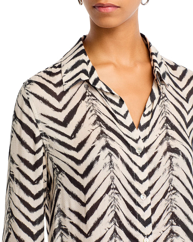 Bella Dahl Button Down Batik Chevron Print