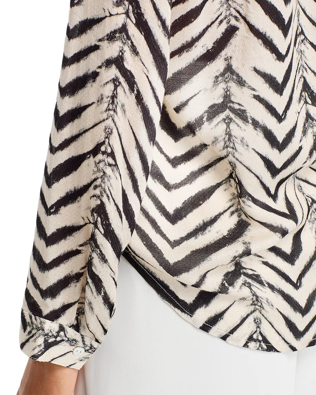 Bella Dahl Button Down Batik Chevron Print