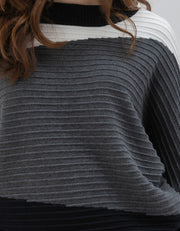 Marble 7567 Black Grey White Block Sweater