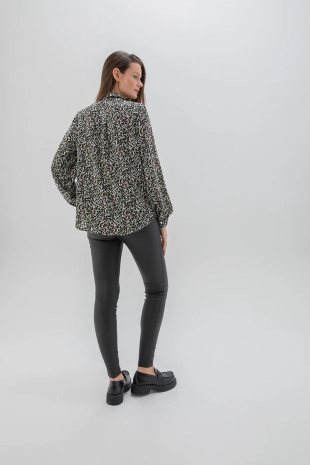 Marble 7689 Green and Brown Splotch Blouse