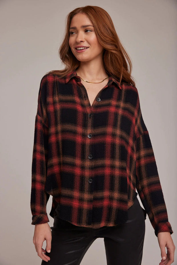 Bella Dahl Golden Rust Black Plaid Shirt