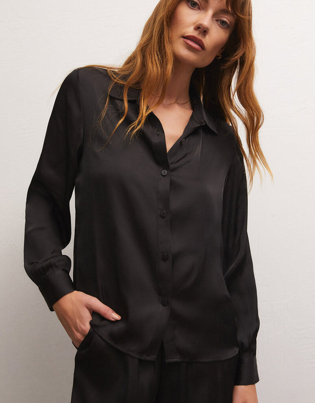 Z Supply Serenity Lux Sheen Top Black