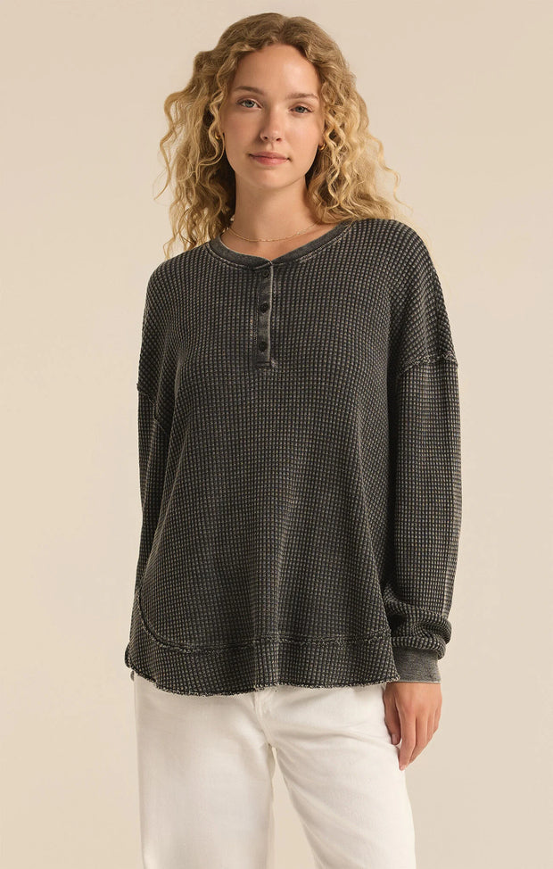 Z Supply Grey Jax Waffle Henley