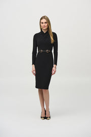 Joseph Ribkoff Black Dress with Belt 244125