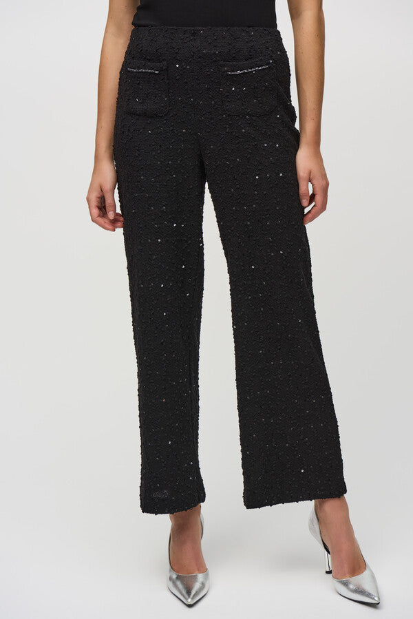 Joseph Ribkoff Black Sequin Tweed Pant 244142