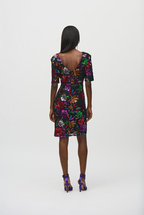 Joseph Ribkoff Multi Color Sequin Dress 244180