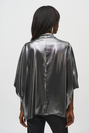 Joseph Ribkoff Silver Plunge Blouse 244232