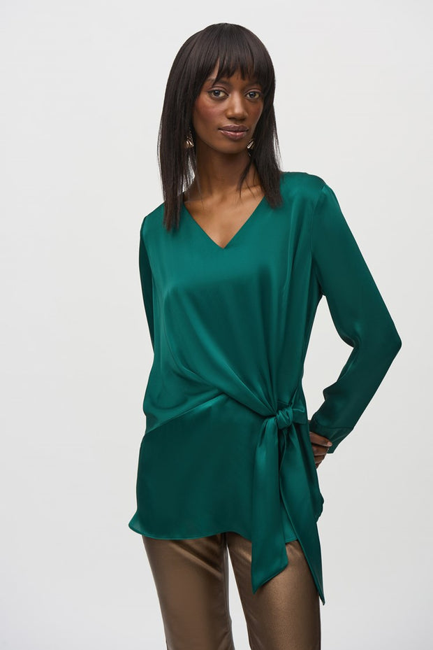 Joseph Ribkoff Emerald Front Tie Blouse 244165